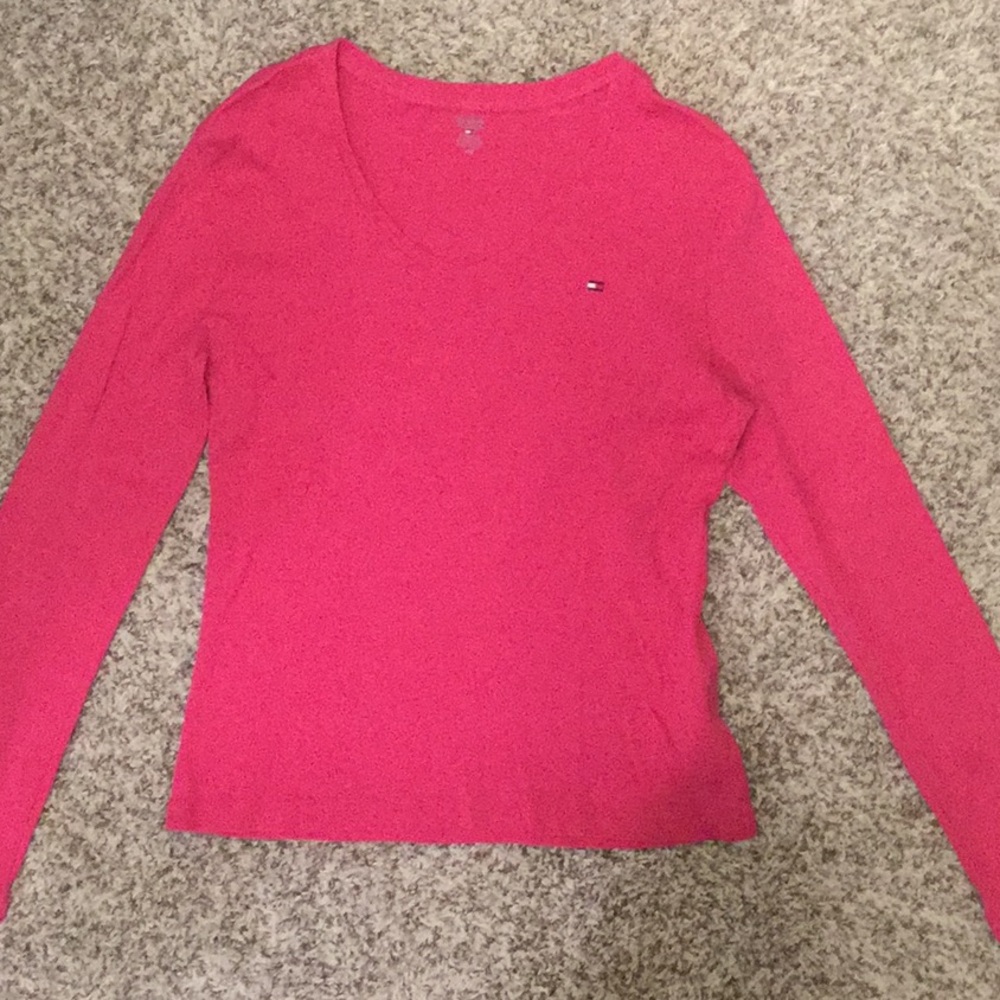 Hot pink tommy Hilfiger shirt